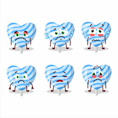 Poster - Blue love candy cartoon character with sad expression