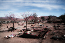 Cemetery In The Mining Town Of Randsburg California. Randsburg Was A Rough Tough Gold Mining Area In The Early 1900's.  