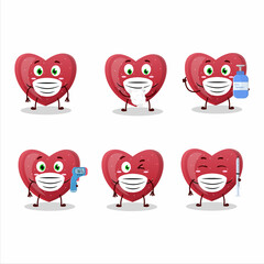 Poster - A picture of red love gummy candy cartoon design style keep staying healthy during a pandemic