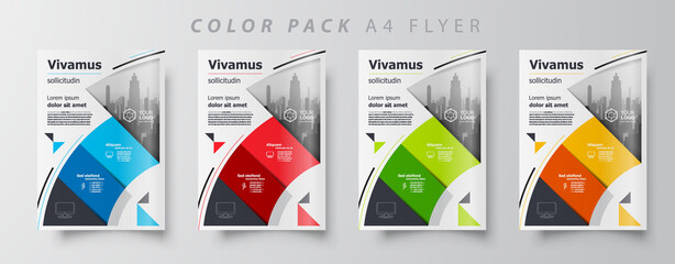 Wall Mural - Flyer brochure design template set color, creative leaflet size A4, trend cover
