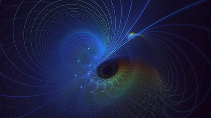  3D rendering abstract blue fractal light background