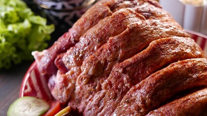 Poster - Beef chuck cut on slices with spices