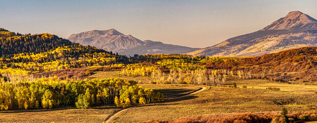 Sticker - USA, Colorado. Autumn, panoramic view