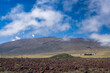 USA, Hawaii, Big Island of Hawaii. Mauna Kea with clouds and lava flow, near Saddle Road.