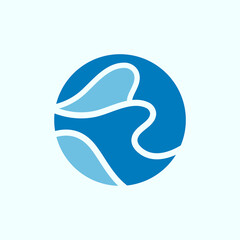 Poster - Abstract blue round wave design element for identity, icons and symbol. Vector