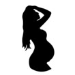 © Gagik Gevorkian - Elegant black silhouette of a pregnant woman. Vector.