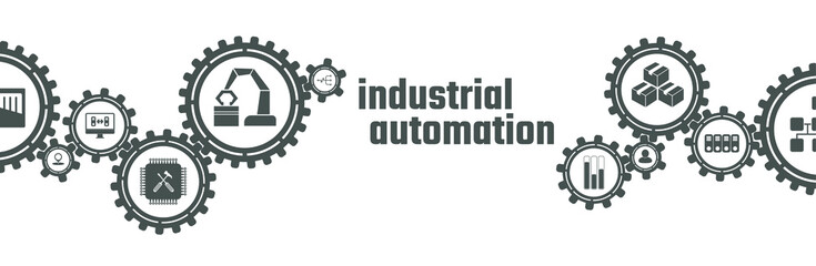 Sticker - industrial automation icons on white background