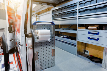 Mobile van for repair work. Interior interior