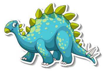 Wall Mural - Stegosaurus dinosaur cartoon character sticker