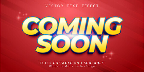 Creative editable text effect coming soon teaser background