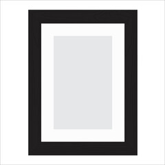 Canvas Print - Black wood frame or photo frame on white background. Vector illustration