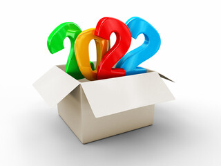 Poster - Open package with 2022. Image with clipping path