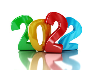 Poster - New Year 2022. Image with clipping path.