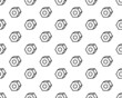 Hexagon Nut Icon Seamless Pattern, Threaded Hole Fastener Icon Vector Art Illustration