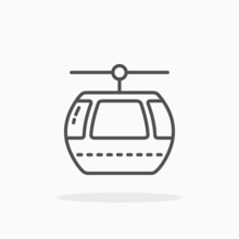 Cable Car Icon. Editable Stroke And Pixel Perfect. Outline Style. Vector Illustration. Enjoy This Icon For Your Project.