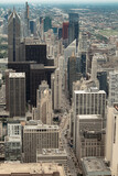 Fototapeta Miasta - Street photo of Chicago with clear skies and buildings