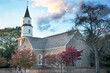 Colonial church in Williamsburg Virginia with beautiful sky i