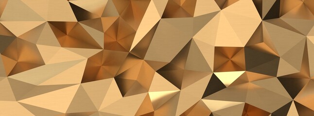 Aufkleber - Abstract gold polygon background on texture.gold polygon geometric abstract background