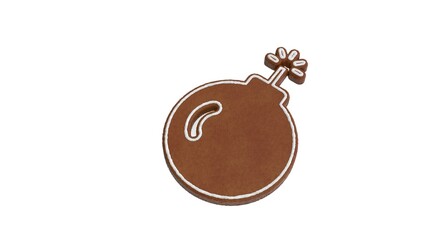 Wall Mural - 3d rendering of gingerbread symbol of bomb isolated on white background