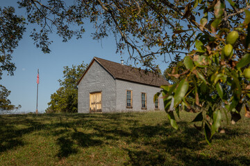 Stonewall, Texas, USA. Lyndon B. Johnson Historical Park. Young Johnson briefly attended this former one-room school c. 1914.