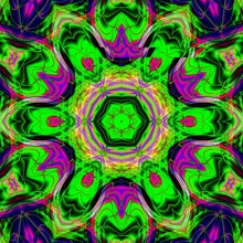 Abstract Green, Pink & Black Fractal Flower - This One’s A Little “off,” But “off” In A Good Way! The Boldness Leaks Through The Intricate Design And The Flower Is Truly Unique!
