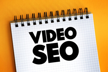 Poster - Video Seo text on notepad, concept background