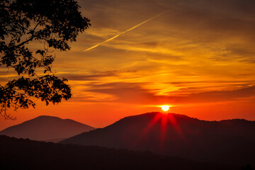 Poster - USA, Virginia, Shenandoah National Park, sunrise at Thornton Gap