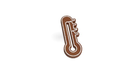 Wall Mural - 3d rendering of gingerbread symbol of thermometer isolated on white background