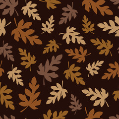 Wall Mural - Abstract leaves hand drawn seamless pattern