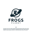frogs planet ,logo design template