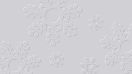  White background with snowflake composition.