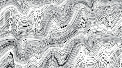Fototapete - Glitch effect . Distorted speed lines .Abstract flow lines background . Fluid wavy shape .Striped linear pattern . Music sound wave . Vector illustration