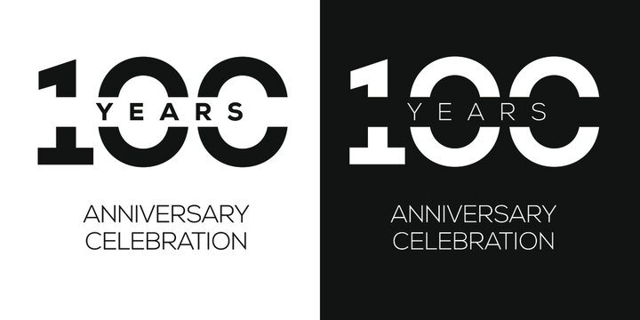 100 years anniversary celebration template, vector illustration.