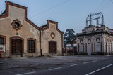 Fototapeta Miasto - Ancient industrial village with factory unesco reward