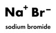 Sodium bromide salt, chemical structure. Skeletal formula.