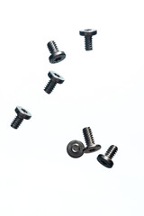 floating screw white background 