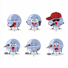 Sticker - A Cute Cartoon design concept of sweet blueberry lolipop singing a famous song