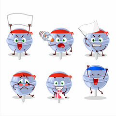 Poster - Mascot design style of sweet blueberry lolipop character as an attractive supporter