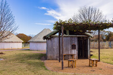 Antique Traditional House Display In The Chickasaw Cultural Center