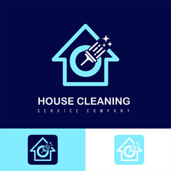 Wall Mural - Modern Simple Cleaning Service, House Care and Maintenance Business Logo Design Idea with Initial O Letter on Home and Brush Sparkling