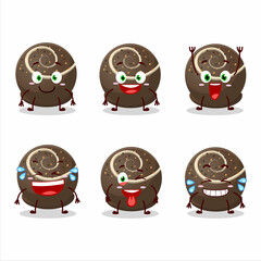 Sticker - Cartoon character of truffle chocolate candy with smile expression