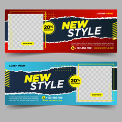 shoes social media banner template