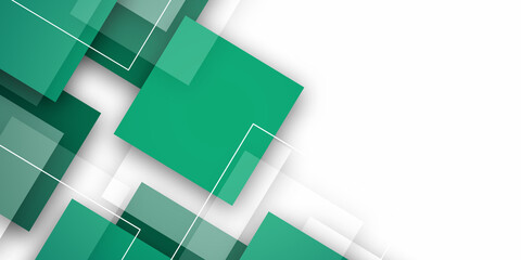 Poster - Bright green geometric modern design template
