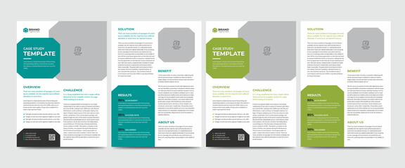 Wall Mural - Case Study Template. Corporate Modern Business Double Side Flyer and Poster Template. Modern Case Study Design