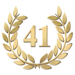 Wall Mural - 3D gold laurel wreath 41 vector isolated on a white background	