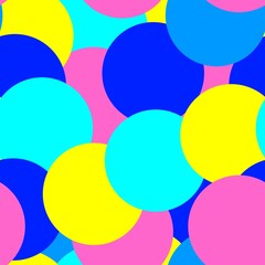 Canvas Print - Seamless neon background with abstract pattern of multi-coloured circles. Vector drawing.