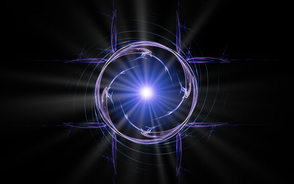 abstract illustration computer render background image fantastic star with rays for web design and graphics
