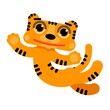 Illustration Cheerful Symbolic Tiger Cub