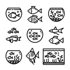 Wall Mural - aquarium icon illustration vector