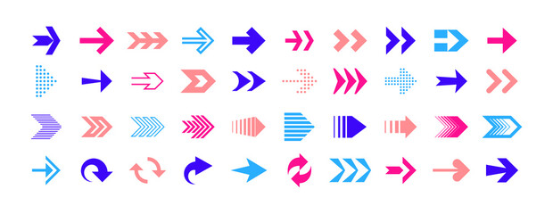 Poster - Next and back arrows. Upload and download interface symbols. Back or forward navigation. Up and down orientation symbols. Site and game menu icons. Motion pictograms. Vector buttons set
